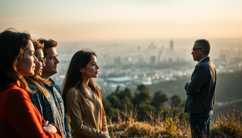 A serene, ethically conscious landscape. In the foreground, a diverse group of individuals engages in thoughtful discussion, their expressions conveying a sense of purpose and integrity. The middle ground features a sleek, minimalist data visualization system, symbolizing the power and potential of social listening, while adhering to principles of privacy and responsible use. In the background, a gleaming cityscape bathed in soft, diffused lighting, representing the broader societal impact of ethical social data analysis. The scene evokes a harmonious balance between technological innovation and moral considerations, guiding the viewer towards a future where social listening serves the greater good.